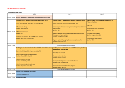 IHC 2015 Preliminary Timetable Thursday 14th May 2015 Hall A