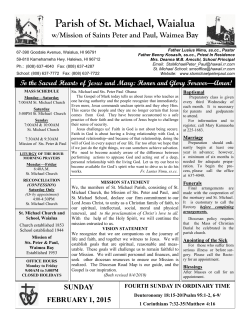 This weeks bulletin - St. Michael Parish w Mission of Sts. Peter & Paul