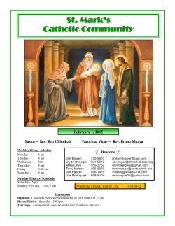 February 1, 2015 - St. Mark's Catholic Community