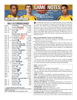 Marquette Game Notes