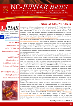 NC-IUPHAR newsletter - Guide to Pharmacology