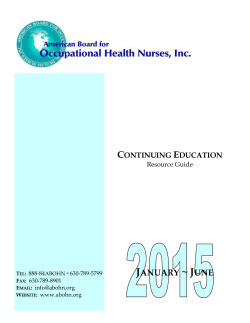 Continuing Education Guide - American Board of Occupational