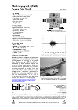 Electromyography (EMG) Sensor Data Sheet