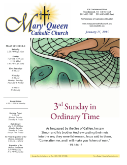 January 25, 2015 - Mary Queen Catholic Church