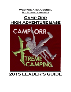 Camp Orr High Adventure Base 2015 LEADER'S GUIDE