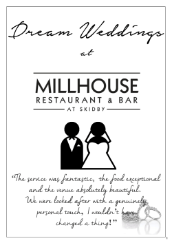 2015 Wedding Brochure - Millhouse Restaurant & Bar