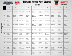 Big Game Viewing Party Squares!