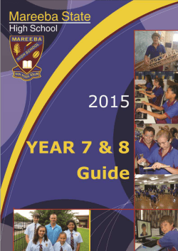 Year 7 & 8 Guide Booklet 2015