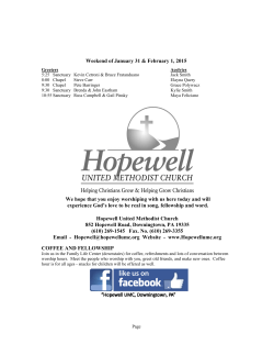weekly bulletin - Hopewell United Methodist Church, Downingtown