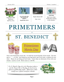 Monthly Newsletter - Church of St. Benedict
