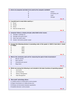 Q. where are programs and data to be used by the computer