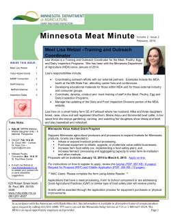 February Meat Minute - Minnesota Association of Meat Processors