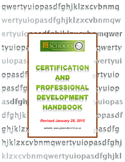 Certification and Professional Development Handbook