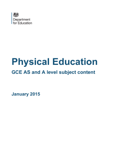 GCE AS and A level subject content for physical education