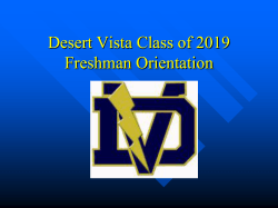 Desert Vista Freshman Orientation