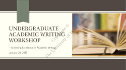 Undergraduate Academic Writing Workshop