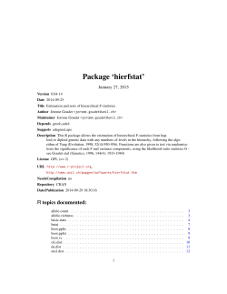 Package 'hierfstat' January 27, 2015 Version 0.04-14 Date 2014-09
