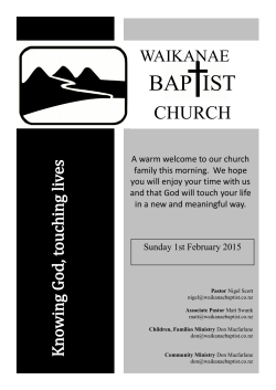 this week's newsletter - Waikanae Baptist Church
