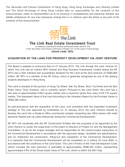 Acquisition of the Land for Property Development via Joint Venture