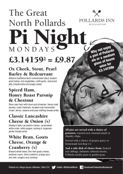 'Pi' night menu