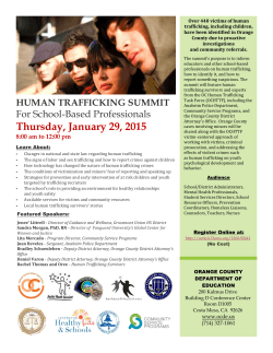 OCDE Human Trafficking Summit Flyer