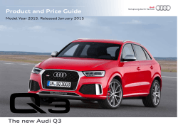 Product and Price Guide The new Audi Q3