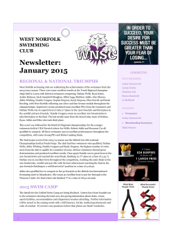 Newsletter: January 2015 - West Norfolk Swimming Club