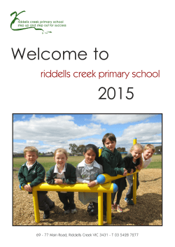 principal's welcome - Riddells Creek Primary School