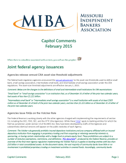 Capitol Comments - Missouri Independent Bankers Association