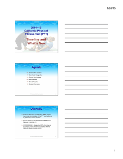 Notetaking Handout  - California Physical Fitness Test