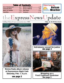 Friday, Jan. 30, 2015 - Kootenay Weekly Express