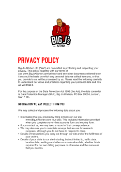 Privacy Policy - Big J's Kitchen