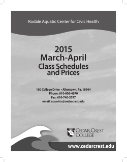 March/April 2015 Class Schedules and Prices