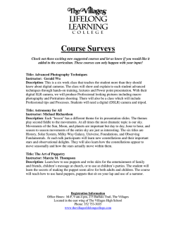 Possible New Courses - The Villages Lifelong Learning College