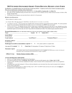 2015 Summer Housing Reservation Form