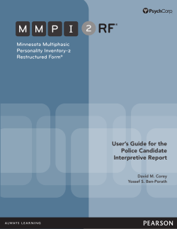 User's Guide for the Police Candidate Interpretive Report