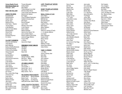 Calvary Baptist Church Intercessory Prayer List February