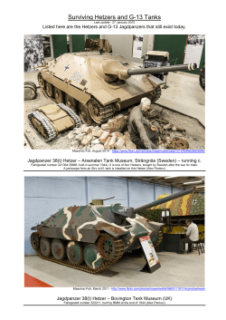 Surviving Hetzers and G-13 Tanks