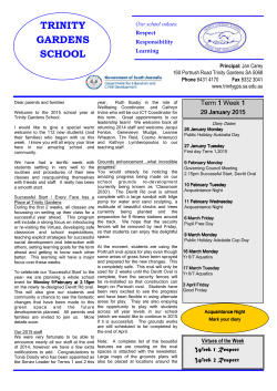 to access the latest Newsletter - Trinity Gardens Primary School