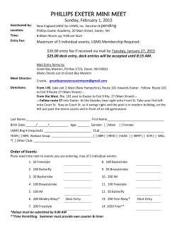 View Entry Form - US Masters Swimming