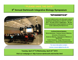 8 Annual Dartmouth Integrative Biology Symposium
