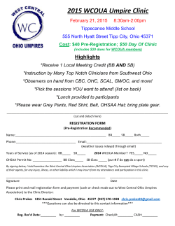 2015 WCOUA Umpire Clinic - West Central Ohio Umpires Association