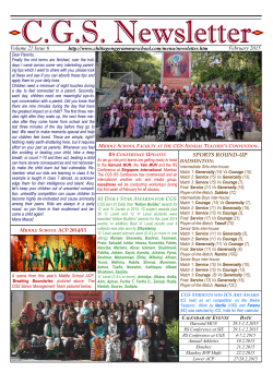 february- 2015 newsletter - Chittagong Grammar School
