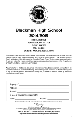 Student Handbook - Blackman High School