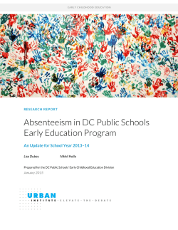 Absenteeism in DCPS Early Childhood Program