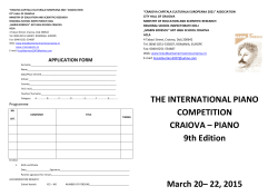 THE INTERNATIONAL PIANO COMPETITION CRAIOVA – PIANO