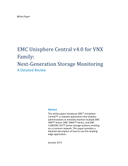 EMC Unisphere Central v4.0 for VNX Family: Next