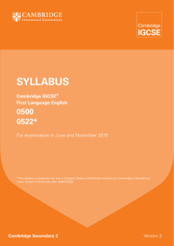2015 Syllabus - Cambridge International Examinations