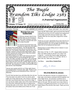 February 2015 Bugle - Brandon Elks Lodge #2383