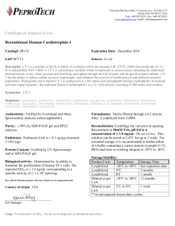 Certificate of Analysis (CoA) Recombinant Human Cardiotrophin-1